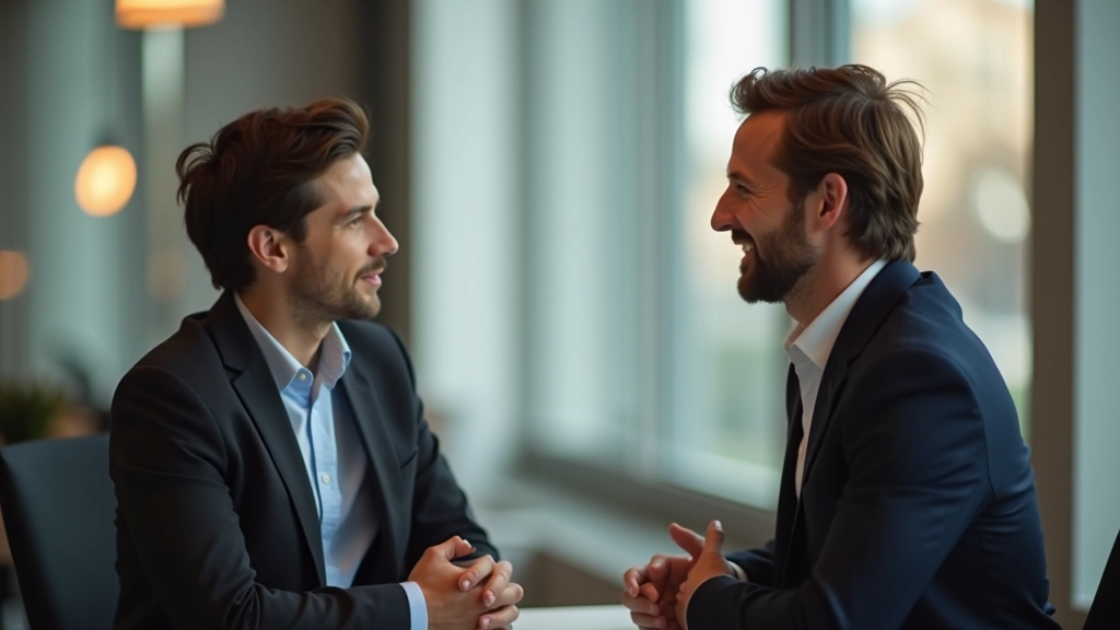 Leider en teamlid in constructief gesprek, vertrouwen en respect, professionele werksfeer