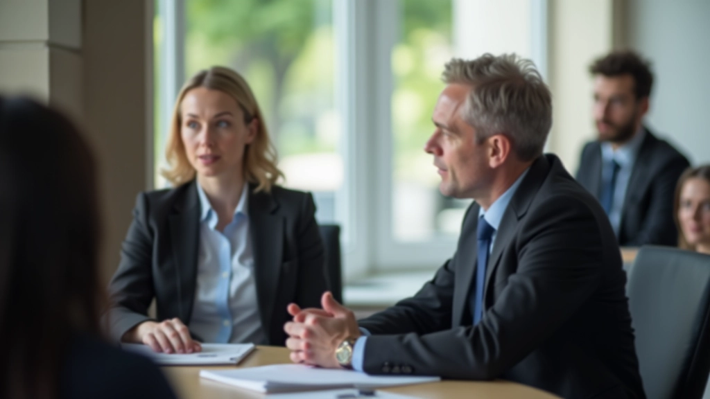 Leider luistert aandachtig naar teamlid, actieve luistervaardigheden, inclusieve teamsfeer in vergaderruimte